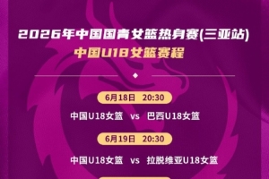 熱身賽-中國U18女籃將對陣巴西、拉脫維亞、伏伊伏丁那俱樂部