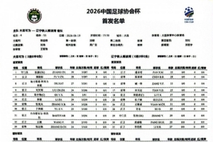 足協杯第4輪遼寧鐵人客戰大連可為首發陣容：李提香先發擔任隊長