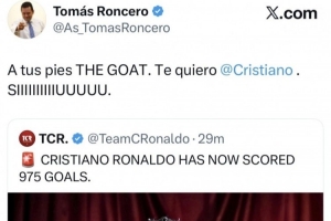 龍賽羅社媒致敬C羅：THE GOAT傳奇仍在繼續(xù)，愛你！SIIIIIIIIUUUU