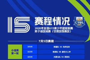 全國U15青少年籃球聯賽男子組區域賽將于7月4日正式開打