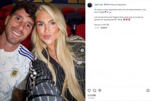百感交集！塞內西英格蘭籍女友：為英格蘭驕傲也為男友進決賽驕傲