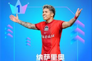 【直播吧】中超第19輪最佳：納薩里奧！2射1傳助河南大勝結(jié)束連敗
