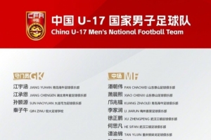 記者：申花小將顧博宇將代表上海隊出戰，所以沒進U17國足名單