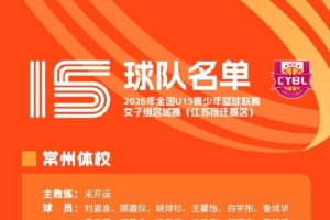 全國U15青少年籃球聯(lián)賽女子組區(qū)域賽將于7月26日至8月1日舉行