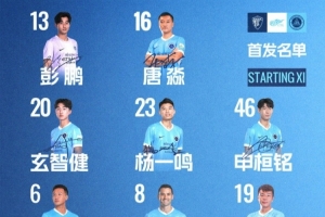 深圳新鵬城客戰云南玉昆首發陣容出爐！