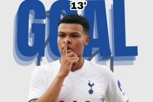 熱刺1-0領先！斯卡利特補射破門，阿奇·格雷精彩傳中