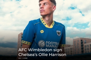 官方：英甲AFC溫布爾登租借切爾西18歲中場歐利·哈里森