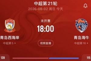 青島媒體：德比兩隊冰火兩重天，海牛保級形勢危急西海岸更輕松