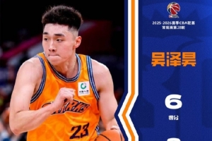 媒體人：前上海男籃球員吳澤昊新賽季有望加盟NBL上海玄鳥