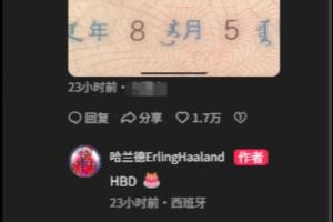 哈蘭德中文社媒曬度假照片 并在評(píng)論區(qū)祝福粉絲生日快樂(lè)