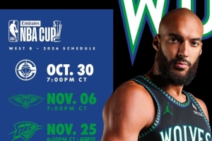 狼隊NBA杯賽程：主場打快船 隨后客戰鵜鶘&雷霆 末戰主場打灰熊