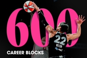 里程碑！阿賈·威爾遜生涯蓋帽數來到600次 WNBA歷史第6人