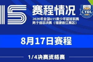 明日賽程公布｜2026年全國U15青少年籃球聯(lián)賽男子組1/4決賽資格賽