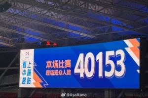 三鎮0-0津門虎，共40153人現場觀戰創造三鎮主場觀戰人數新高
