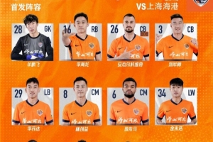 青島海牛客場對陣上海海港，首發名單！
