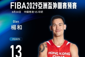 中國香港隊以70：61擊敗印尼！香港金牛楊睿騏3分2板&楊和13分2助