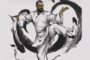 看得出來很喜歡了！狄龍轉發自己身著道袍練習傳統武當武術插畫