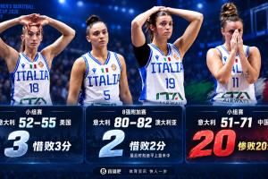 咋說呢意大利女籃輸美國3分 輸澳大利亞2分 20分慘敗中國女籃