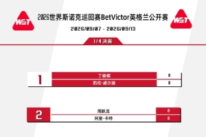 斯諾克英格蘭公開賽八強對陣：丁俊暉vs凱倫威爾遜，周躍龍vs卡特