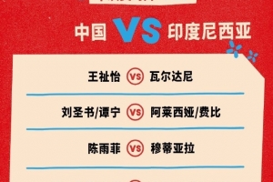 亞運(yùn)羽毛球女團(tuán)中國vs印尼對陣：王祉怡vs瓦爾達(dá)尼、陳雨菲出戰(zhàn)