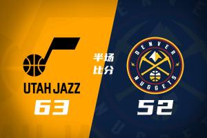 半場戰報-爵士63-52掘金 馬爾卡寧17分 約基奇3+3+7填滿數據欄