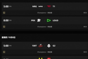 無畏契約淘汰賽首輪：7日下午5點NRG vs T1，第二場PRX vs LOUD